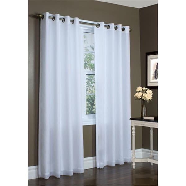 Commonwealth Home Fashions Thermavoile Rhapsody Lined Grommet Panel 5 4 x 63 in., White 70490-109-001-63 - main